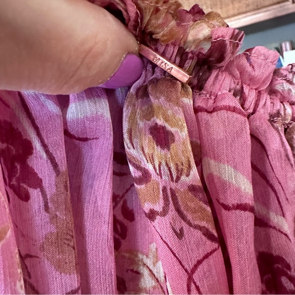 Misa Los Angeles Vola Dress in Cristobal Mirror Flora One Shoulder Ruffle Medium - Picture 9 of 9